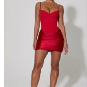 Oh Polly Red Satin Mini Dress